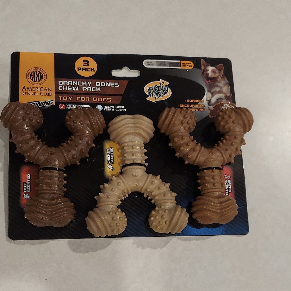 American Kennel Club Branchy Bones Chew Pack - Brown and Tan